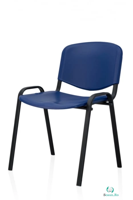 Scaun de birou VIZITATOR, cadru metalic + plastic albastru, 54x45x82 cm la 159.00 lei ron