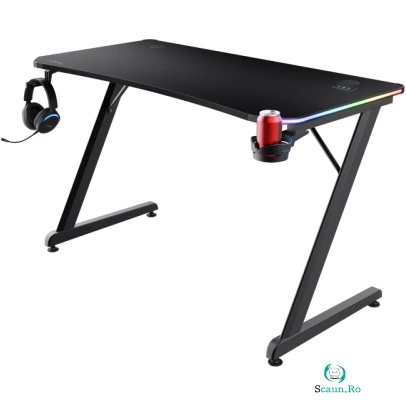 Birou Gaming GXT 709 Luminus Iluminare RGB Negru