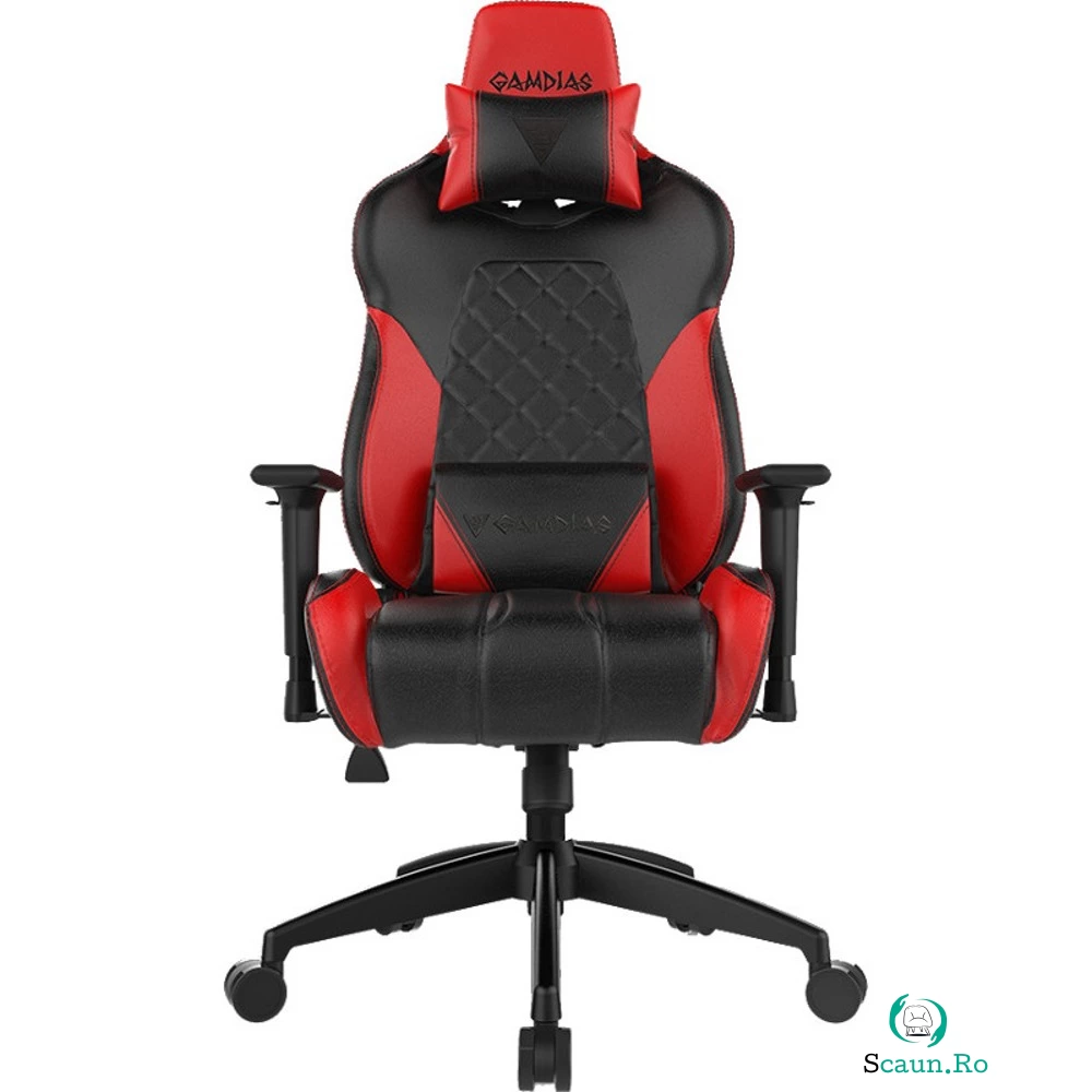 Scaun Gaming Gamdias Achilles E1 L, Iluminare RGB, Rosu