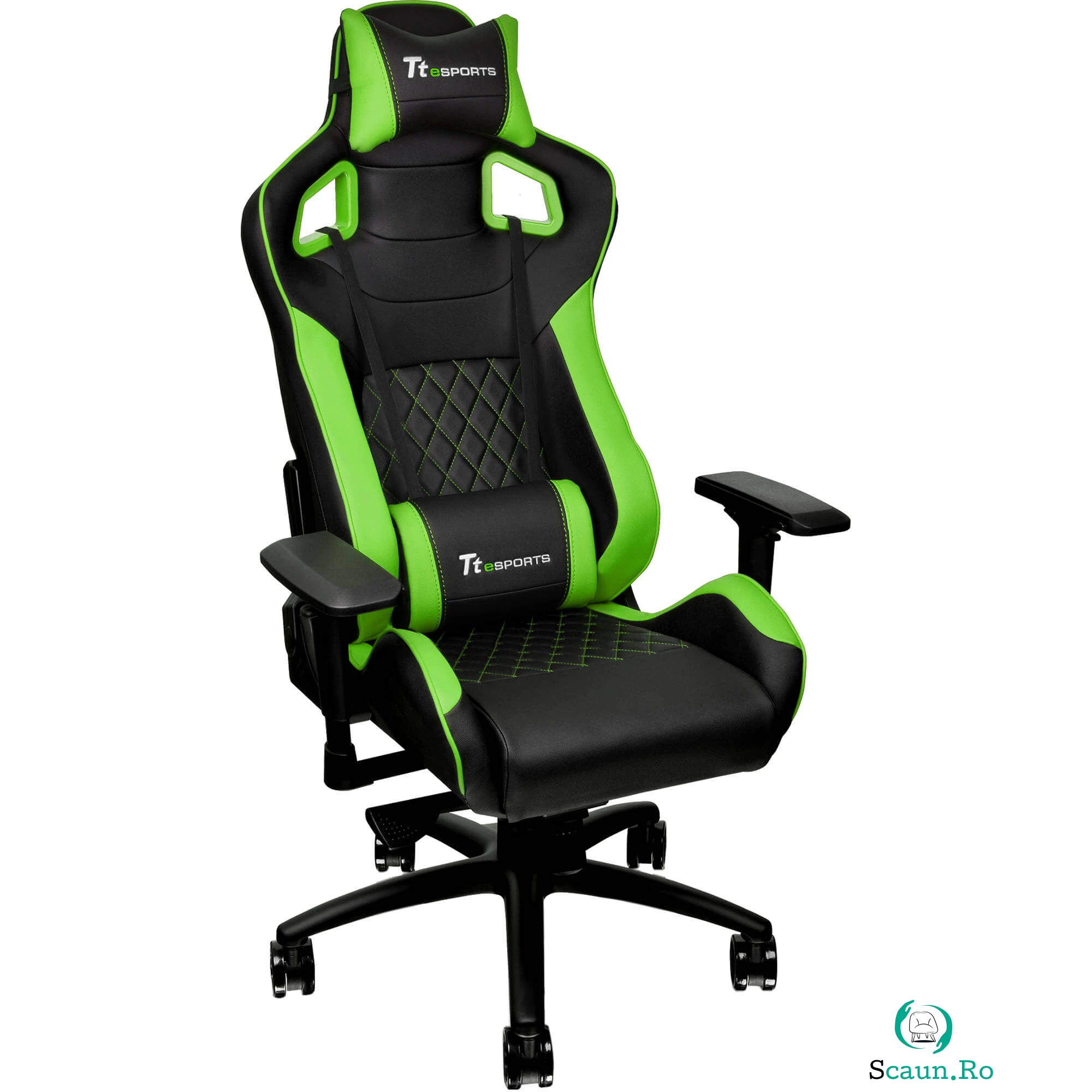 Scaun gaming Tt eSPORTS GT Fit GC-GTF-BGMFDL-01, Negru/Verde