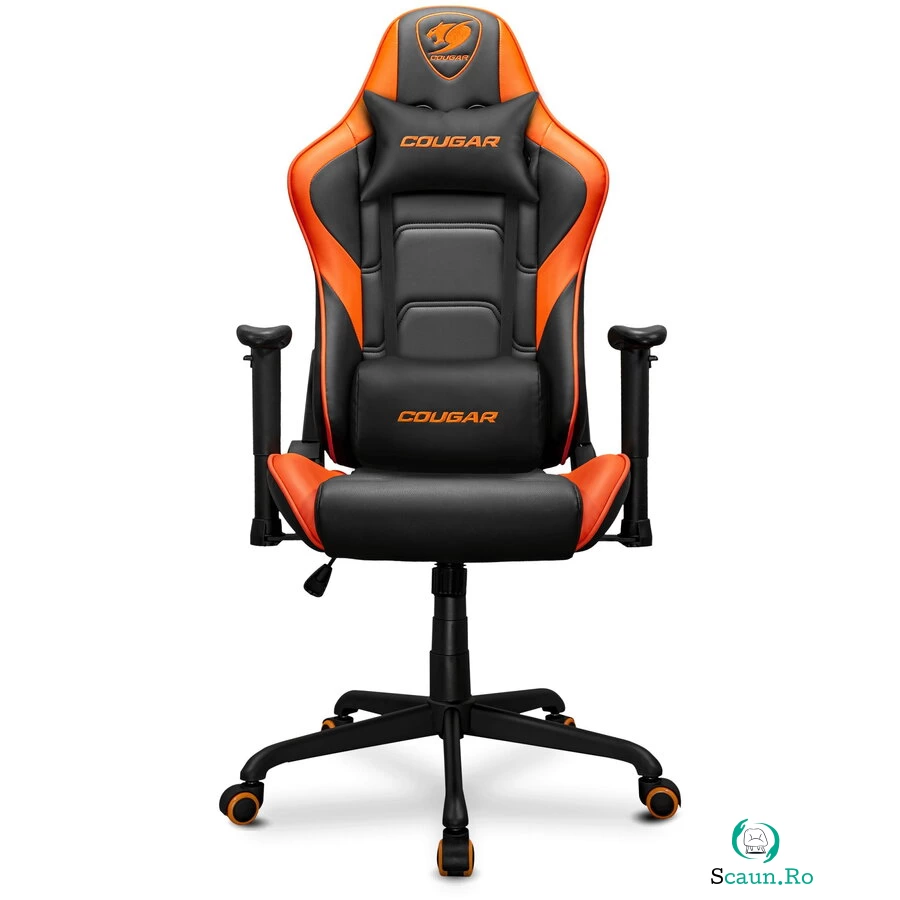 COUGAR GAMING Scaun gaming Cougar Armor Elite, perna pentru cap si lombara, Portocaliu-Negru