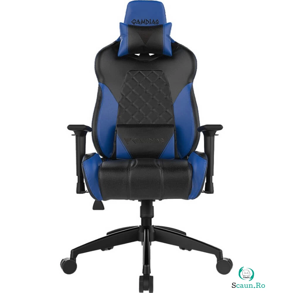 Scaun Gaming Gamdias Achilles E1 L, Iluminare RGB, Albastru