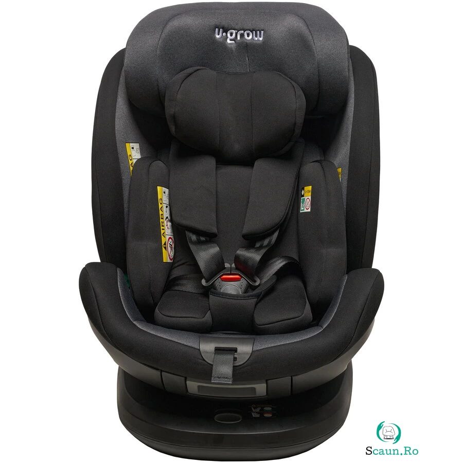 U-GROW Scaun auto pentru copii U-grow Black, I-Size, rotativ 360 , Isofix, 40-150 cm