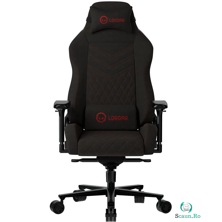 LORGAR Scaun gaming, Lorgar, Textil, Capacitate maxima 150kg, Negru-Rosu