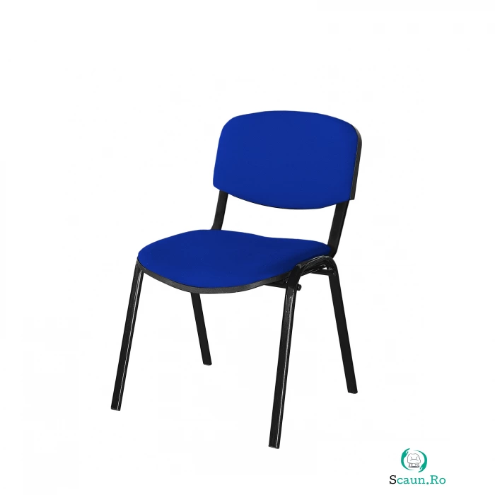 Scaun de birou VIZITATOR, cadru metalic, tapitat cu stofa, albastru, 52x44x76 cm la 119.00 lei ron