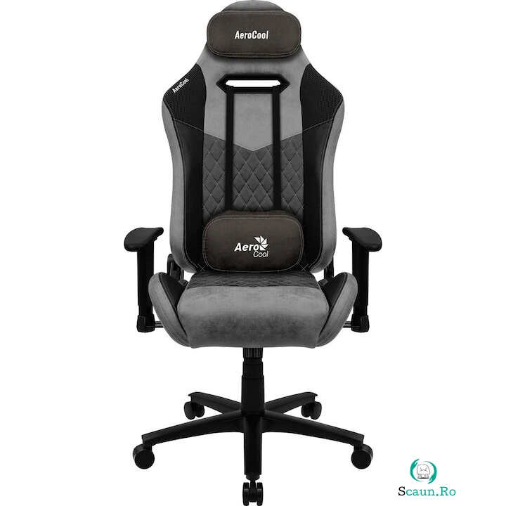 AEROCOOL Scaun gaming Aerocool AC-280 DUKE, greutate maxima 150 kg, Piele artificiala, Negru/Gri
