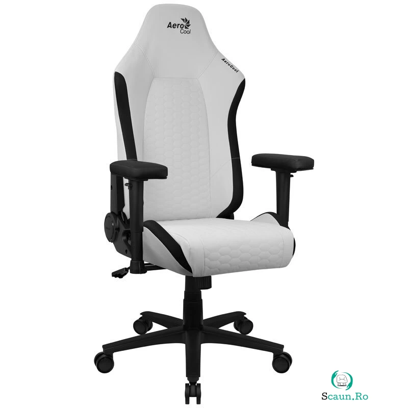 Scaun Gaming Crown Leatherette Moonstone Alb la 1,393.99 lei ron
