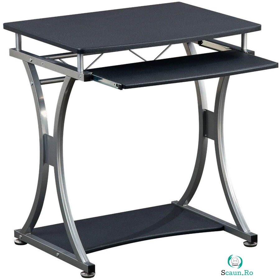 TECHLY Birou de calculator TECHLY cu tava detașabilă, Grafit