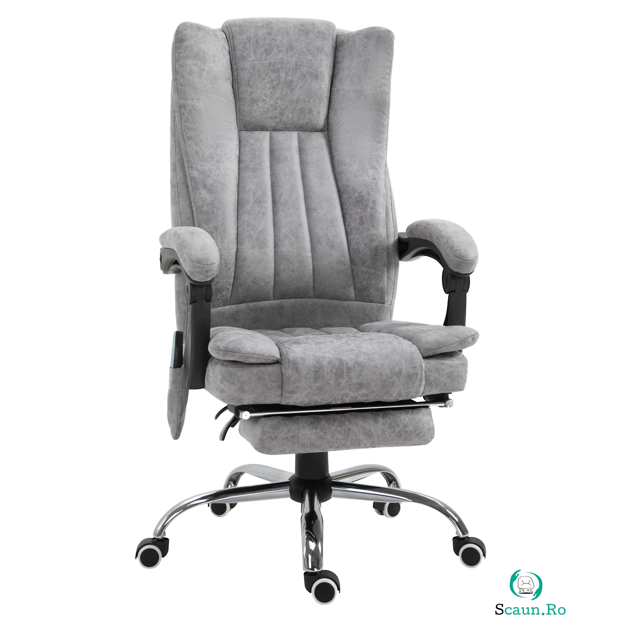 Scaun birou masaj si incalzire, pivotant 360°,62x67x113-120 cm,120 kg,Vinsetto | Aosom Romania