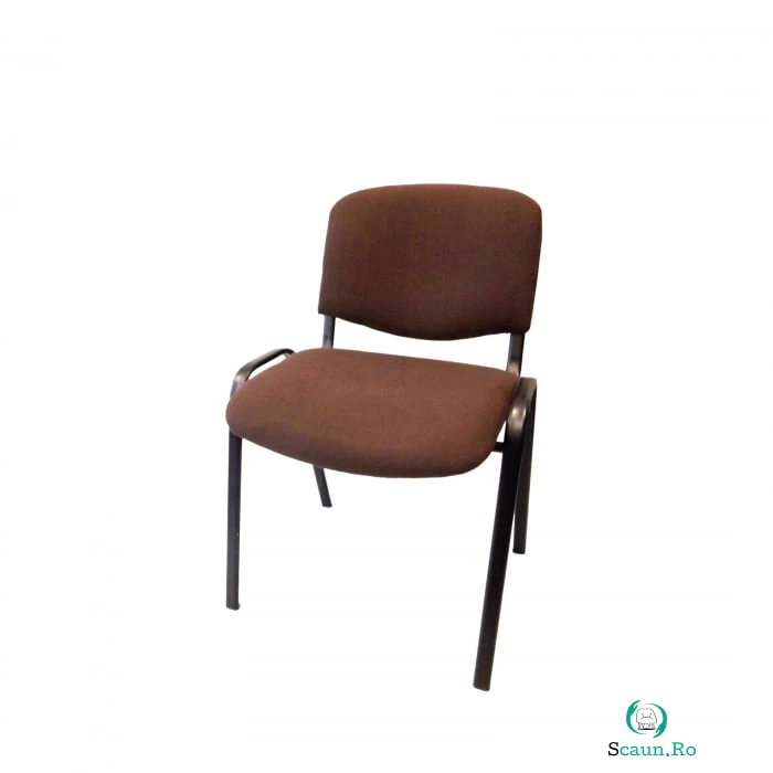 Scaun de birou VIZITATOR, cadru metalic, tapitat cu stofa, maro, 52x44x76 cm la 99.00 lei ron